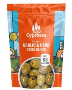 CYPRESSA GREEK OLIVES + HERBS & GARLIC 12 X 50G