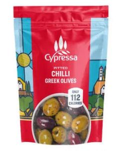 CYPRESSA PITTED CHILLI GREEK OLIVES 12 X 50G